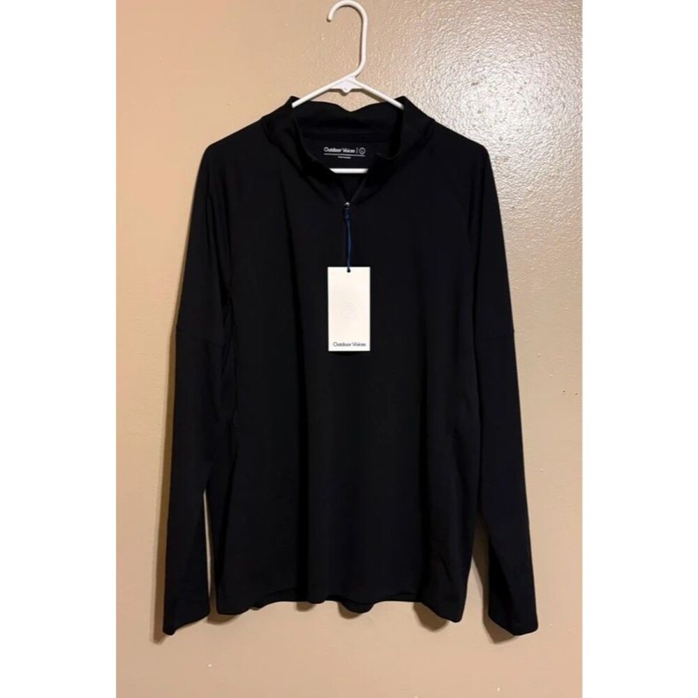 Outdoor Voices Black Trail Quarter Zip UPF Size L